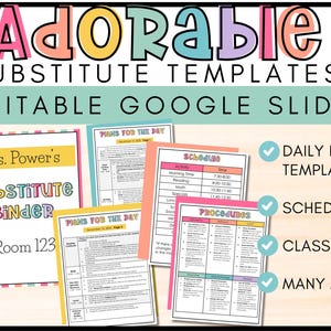 Substitute Binder Templates | Emergency Sub Binder | Sub Plans Template