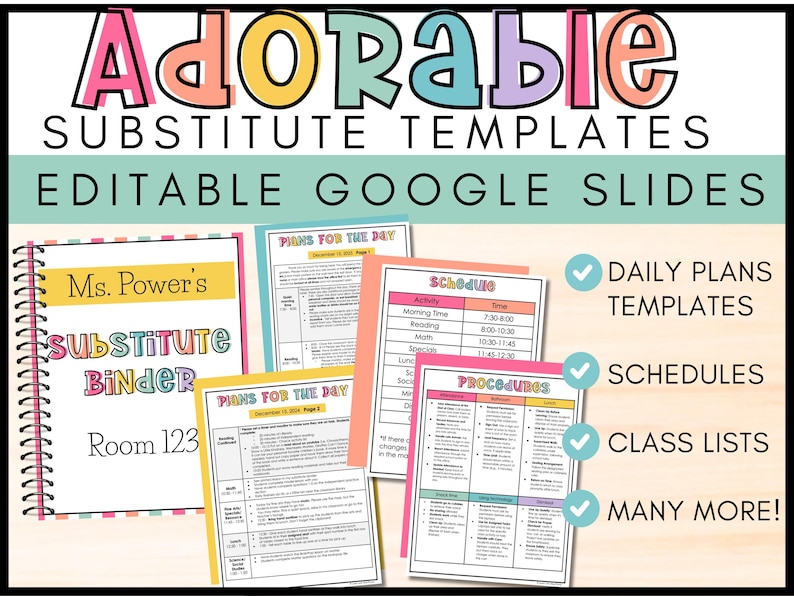 Substitute Binder Templates | Emergency Sub Binder | Sub Plans Template image 1
