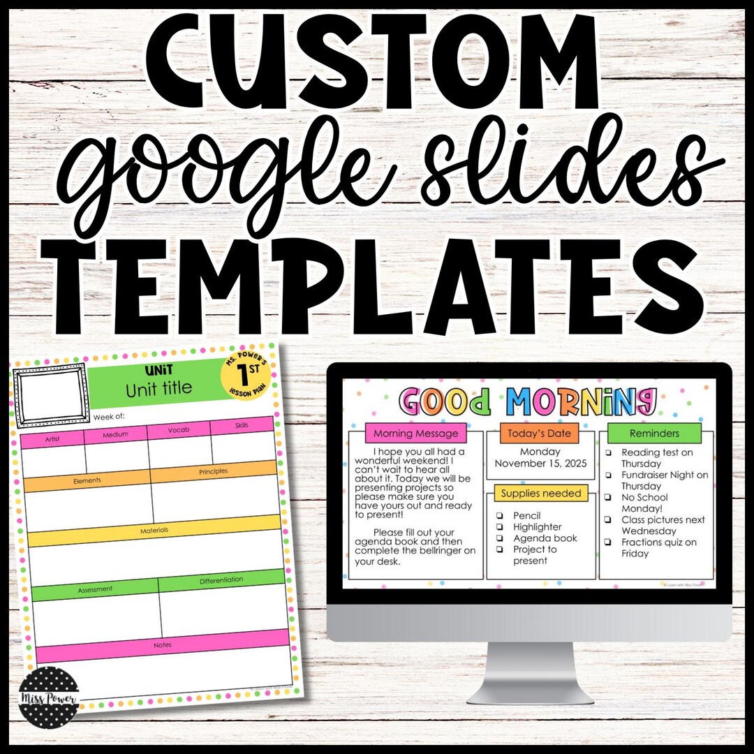 Customized Lesson Plan Custom Lesson Plan Templates | Personalized Daily Slides | Custom ...