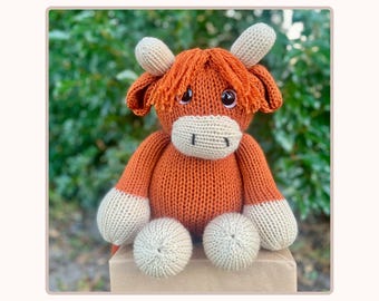 Handmade Knit Highland Cow