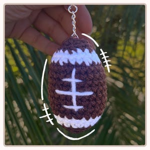 Handmade Crochet American Football Keychain