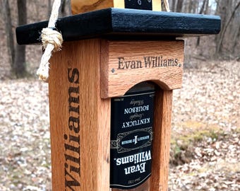 Evan Williams Bourbon Bottle Easy Fill Bird Feeder