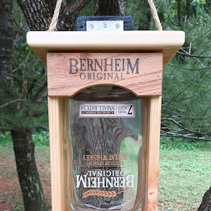 Bernheim Wheat Whiskey Bottle Easy Fill Bird Feeder
