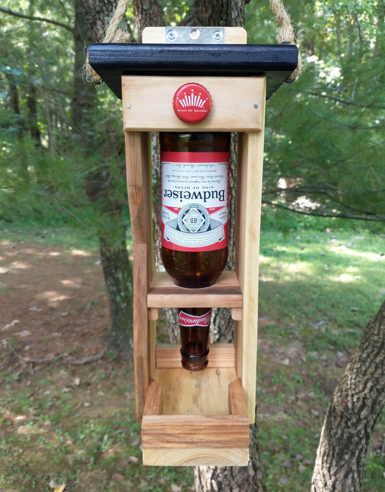 Budweiser Beer Bottle Easy Fill Bird Feeder Etsy