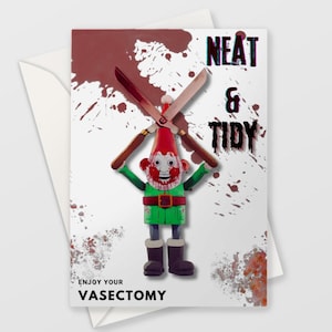 Biglietto di auguri divertente per la vasectomia che ottiene il taglio Norbot