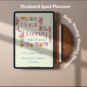 Floral Frenzy Undated Digital Planner Daily, Weekly, Monthly Goodnotes iPad Planner, Self Care Planner, ADHD Friendly Planner, Meal Planner