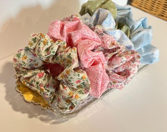 Handmade Scrunchie Hair Tie Ponytails, Slow Fashion Sustainable Hair Accessories