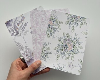 Floral Kindle Inserts, Light Purple Decor, Pack of 3