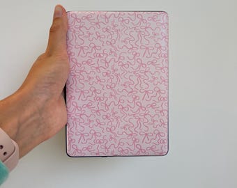 Pink Bows Kindle Skin, Girly Vinyl Decal, Bookish Gift