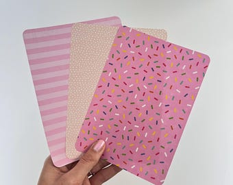Pink Kindle Decorative Inserts, Fun Patterns, Set of 3