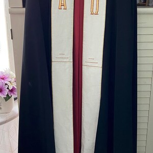Black Cope Trimmed in White With Stole and Hood #47