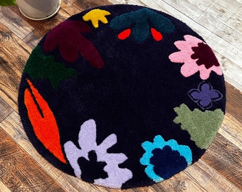 Abstract Flower Field Rug