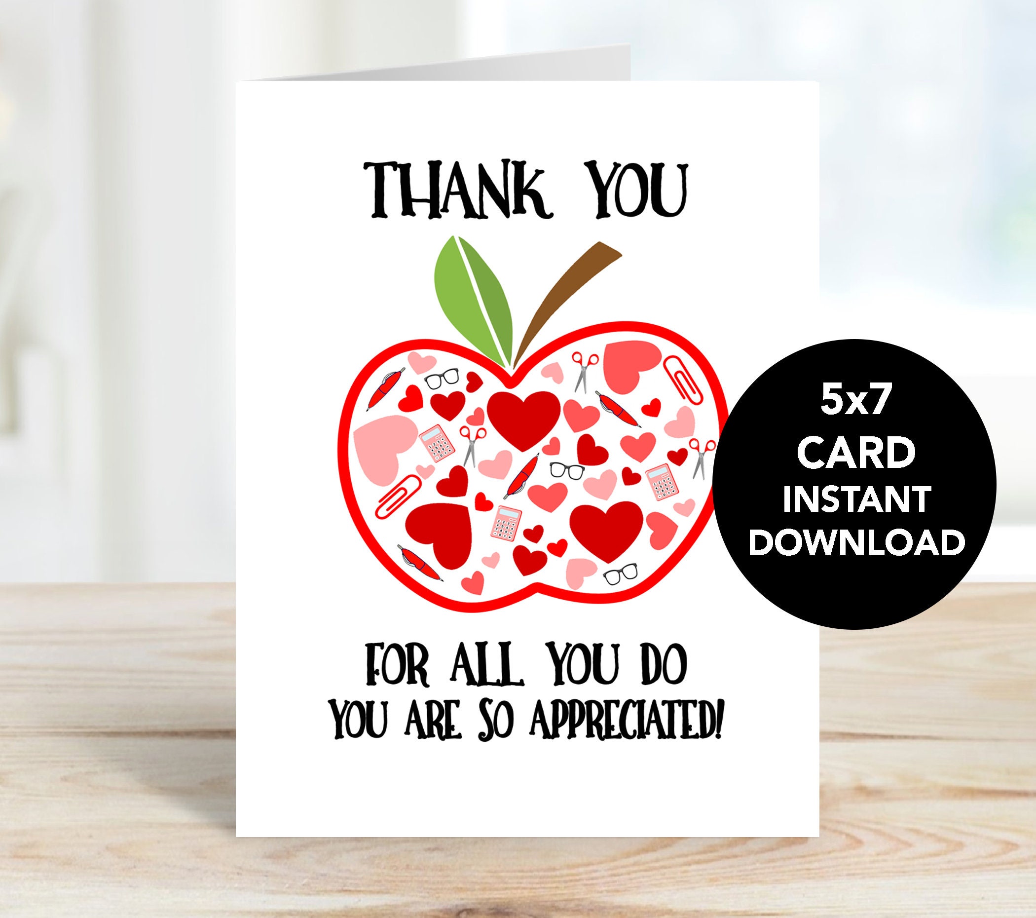 School Secretary Appreciation Card, Administrative Assistants Day Card, School Card, Principal