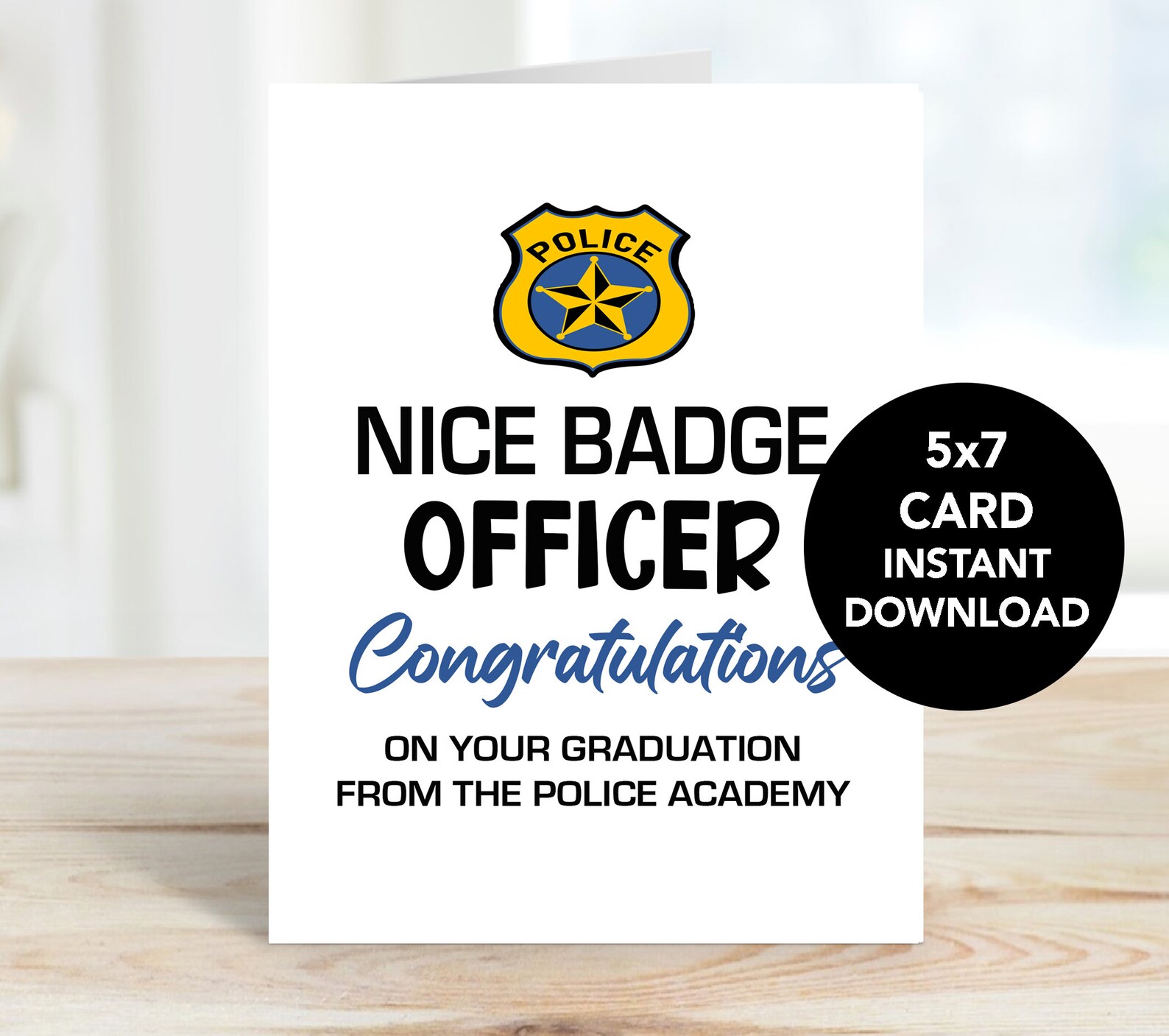Cop Graduation Generic Police Graduation Card, Printable Police Graduation Card, Digital Card ...