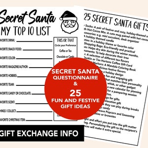 Secret Santa Gift Tags Printable, Secret Santa Poem Tags, Secret Santa School Questionnaire ...