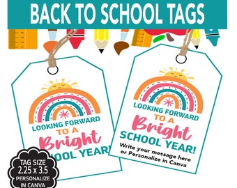 Printable Back to School Tags, School Tags, Printable New School Year Tags, First Day of School Tags, Teacher Appreciation