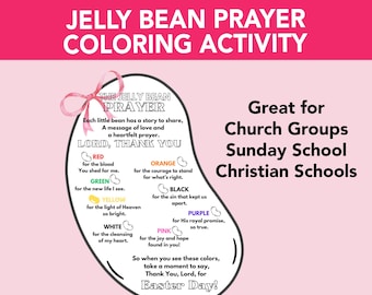 Actividad para colorear con oraciones de gomitas, etiquetas con oraciones de gomitas para la iglesia, la escuela dominical y la escuela cristiana