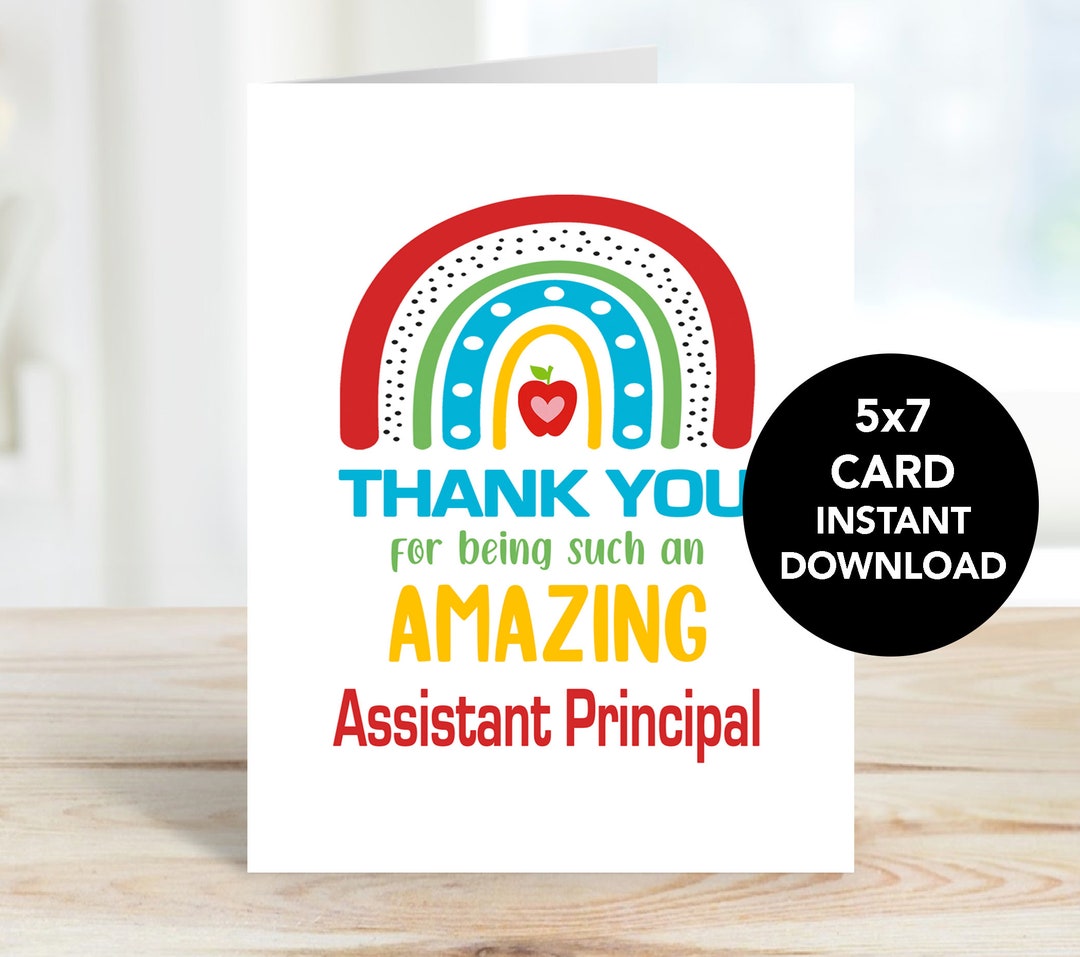 Assistant Principal Card, Assistant Principal Thank You Card, Assistant Principal Retirement