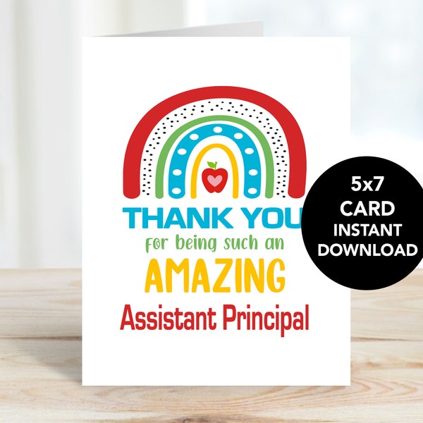 Assistant Principal Card, Assistant Principal Thank You Card, Assistant Principal Retirement Card, Assistant Principal Appreciation Card