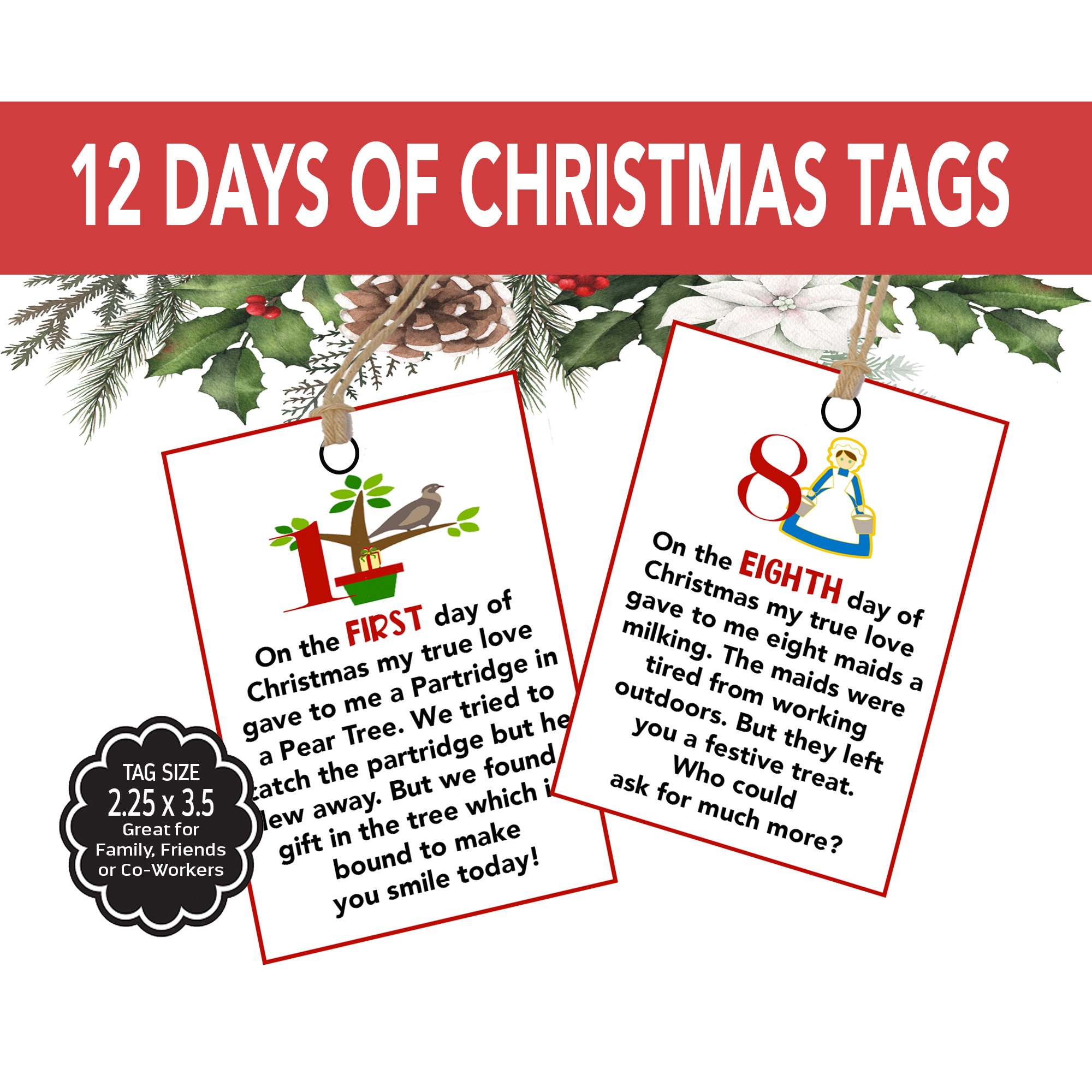 12 Days of Christmas- Nativity Countdown (Starting Poem, Tags, Compani