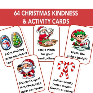 Kindness Cards, Holiday Kindness Cards, Christmas Countdown Cards, Advent Calendar Kindness Activities, Acts of Kindness Printable