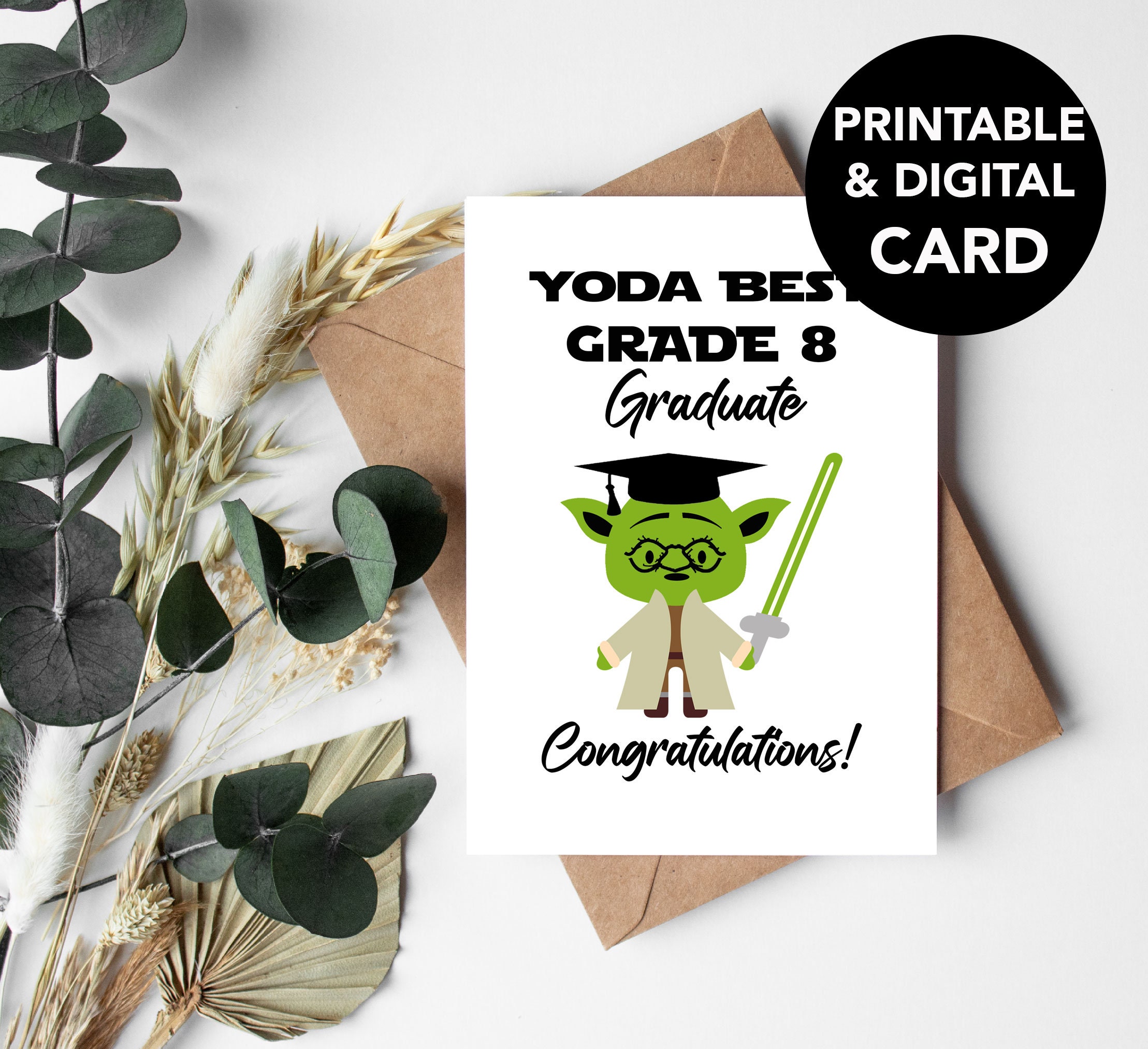 Grade 8 Graduation Card, Middle School Graduation Card, Star Wars  Graduation Card, Yoda Graduate Card, 2024 Graduation Card - Etsy