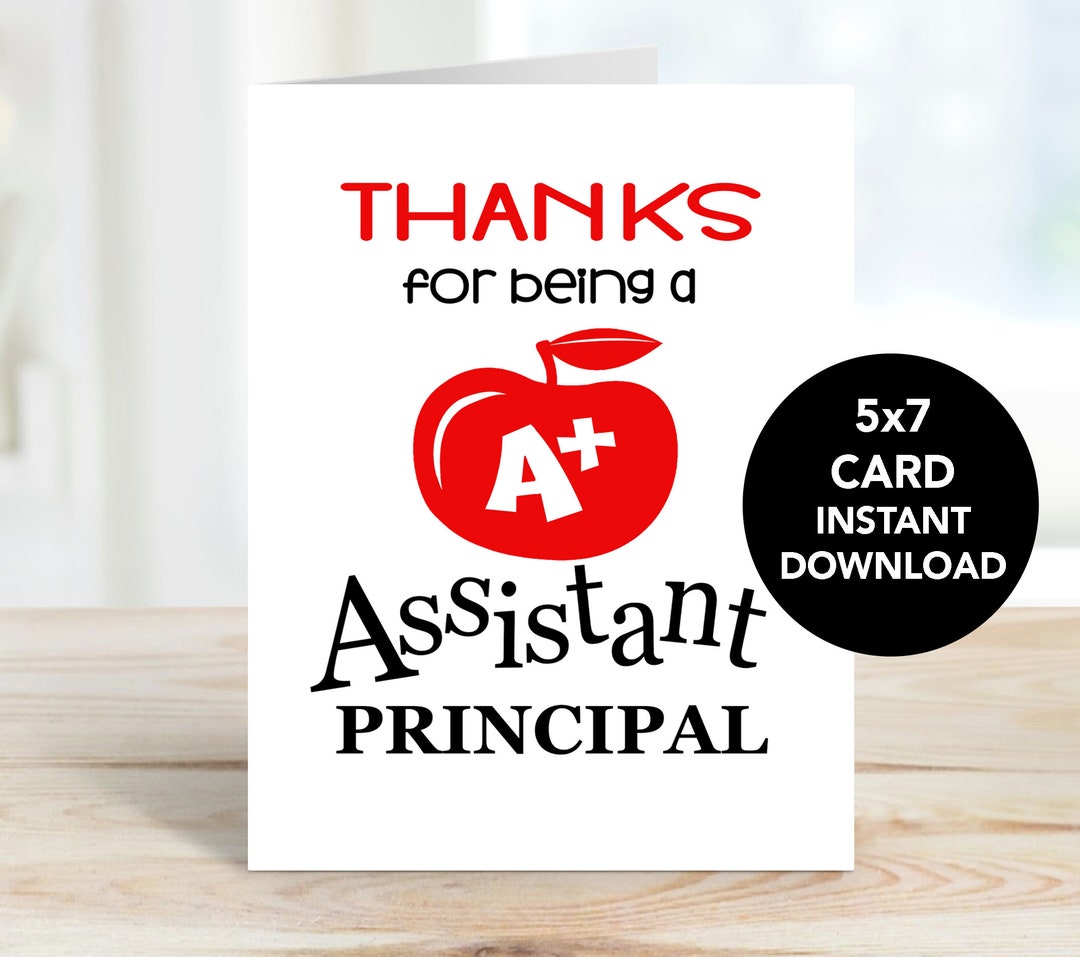 Assistant Principal Card, Assistant Principal Appreciation Card
