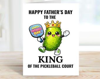 Funny Pickleball Father’s Day Card, Big Dill Dad Card Happy Father’s Day Pickle Card, Cute Pickleball Dad Card, Digital Instant Download