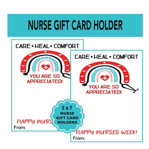 Krankenschwesterwoche-Geschenkkarte zum Ausdrucken, medizinischer Dankeschön-Geschenkkartenhalter, RN-Dankeschönkarte, Krankenschwester-Wertschätzungsgeschenkkarte, Krankenschwesterwoche-Geschenk