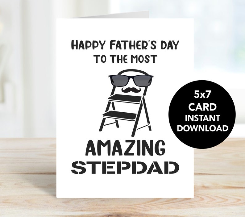 Stepdad Father's Day Printable Card Card for Stepdad - Etsy