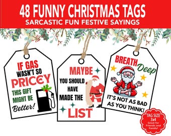 Funny Christmas Tags, Sarcastic Gift Tags, Sarcastic Holiday Tags, Sarcastic Tags, Secret Santa Tag,Printable Sarcastic Christmas Gift Tags