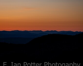 Minimalist dawn sunrise at Jay Peak Vermont while skiing landscape photographic art print