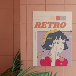 Kawaii Decor Retro City Pop Girl Digital Print