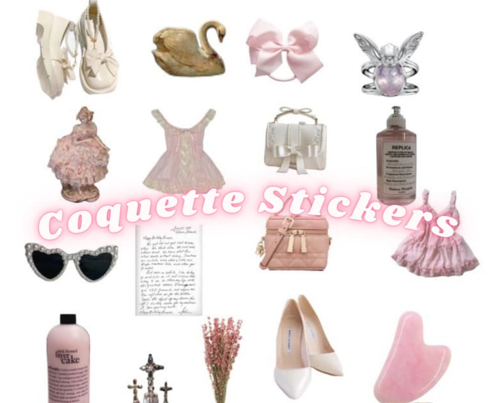 Coquette Sticker Bundle Aesthetic Stickers Printable Stickers Cutie  Stickers Teddy Stickers Coquette Aesthetic Girly Stickers 