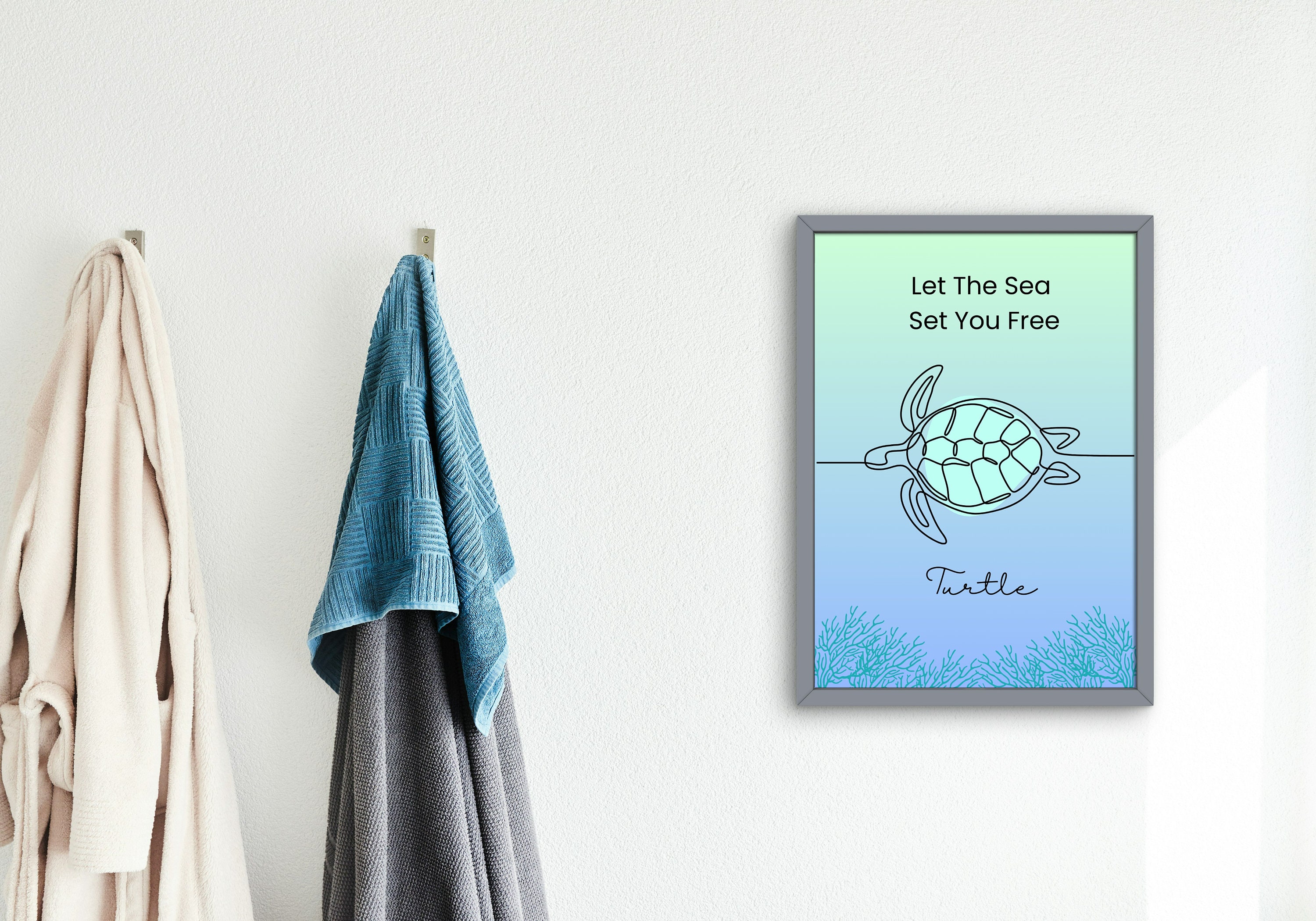 Wall Art, A3, Turtle, Let the Sea Set You Free, Printable - Etsy