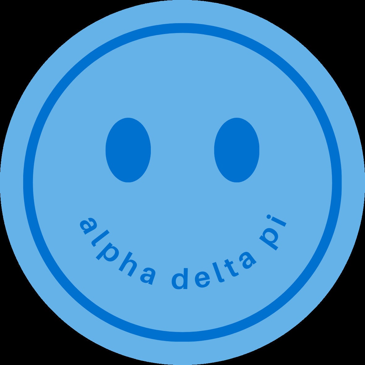 Blue Alpha Delta Pi Smiley Face Pin-back Button | Adpi | Sorority ...