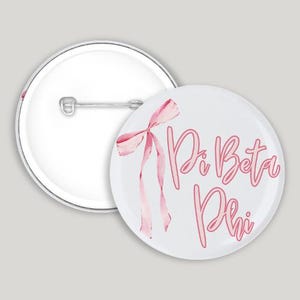 Coquette Pi Beta Phi Sorority Pin | Game Day Button, Wine Silver-Blue