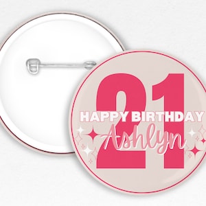 Happy Birthday Pin | Fully Customizable | Simple Birthday Button