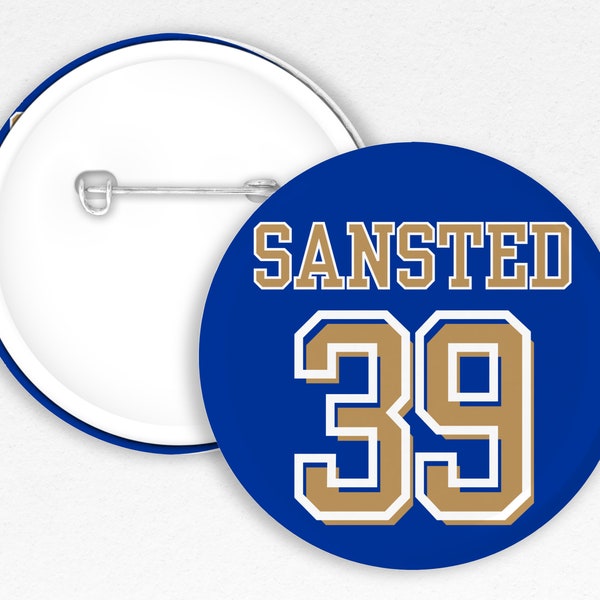 Custom Last Name and Number button | Game Day Pin | Custom Sports Pinback Button