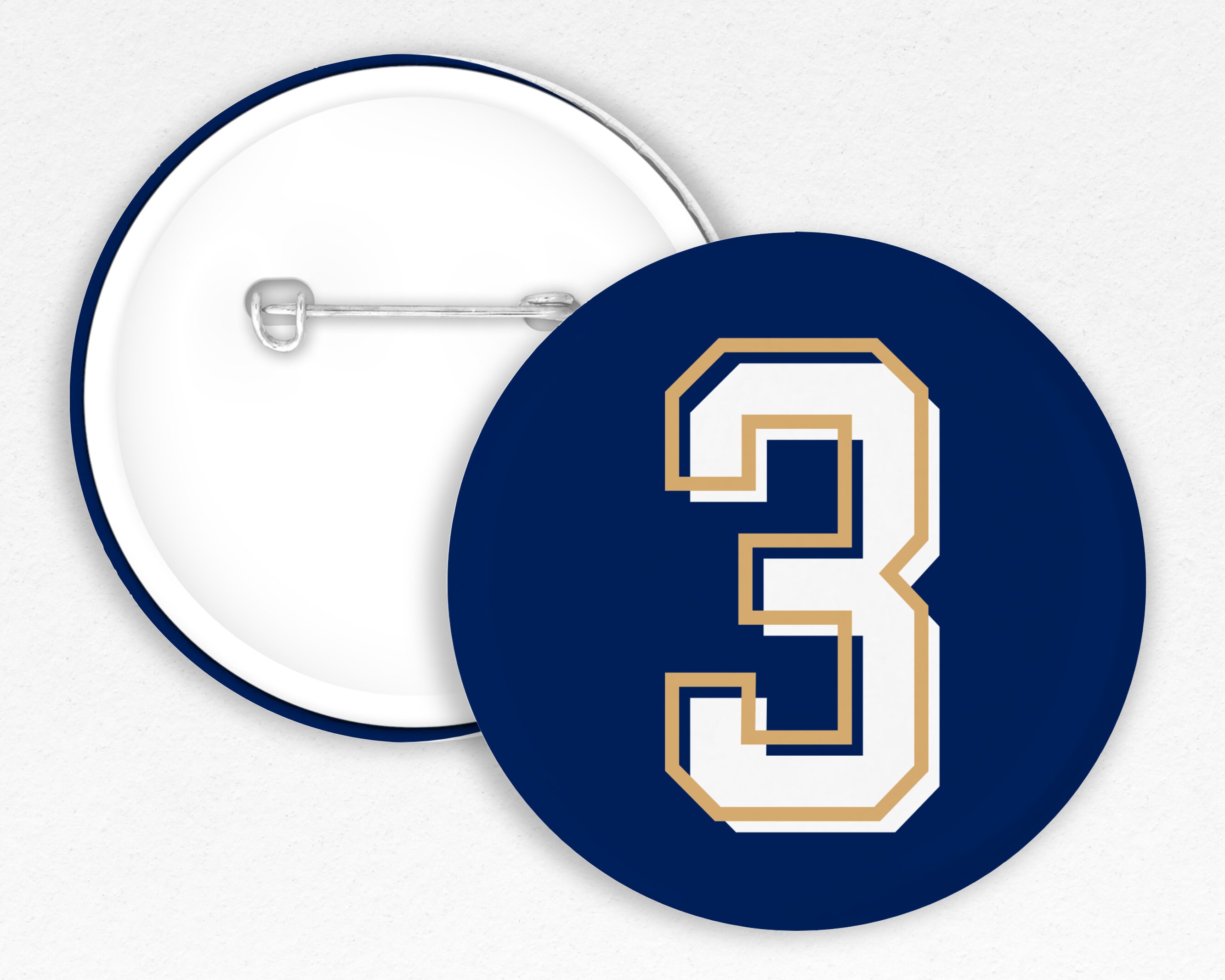 Custom Number Button Game Day Pin Custom Sports Pinback Button Etsy