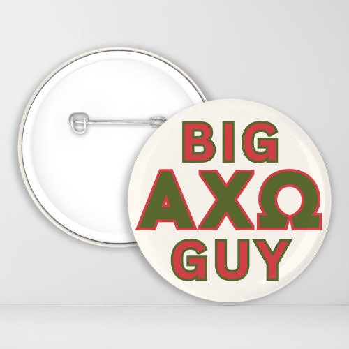 Alpha Chi Omega Big AXO Guy Pin-back Button | AXO | Sorority Button ...