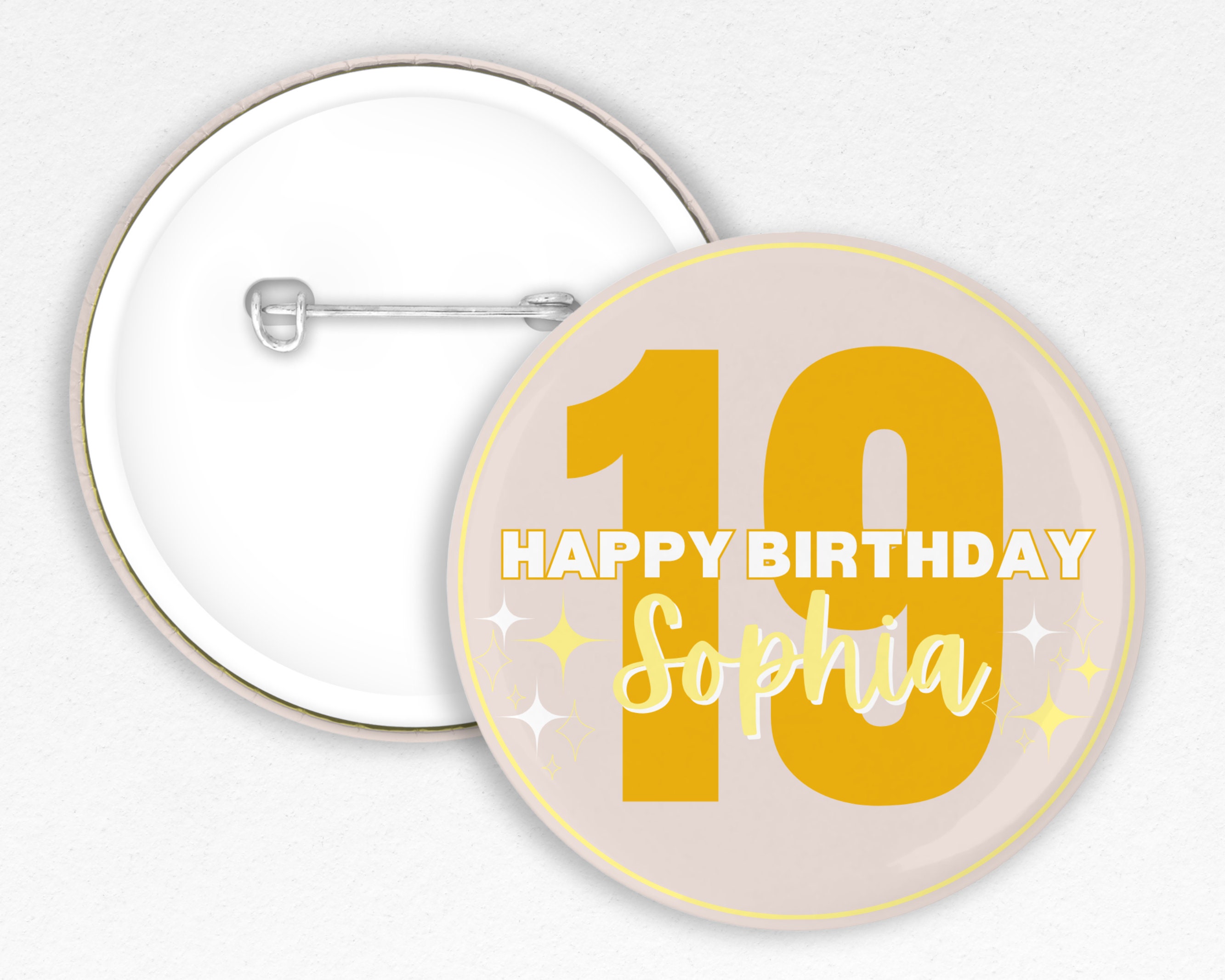 Happy Birthday Pin | Fully Customizable | Simple Birthday Button - Etsy