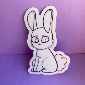 3&quot; Black & White Sitting Bunny Sticker