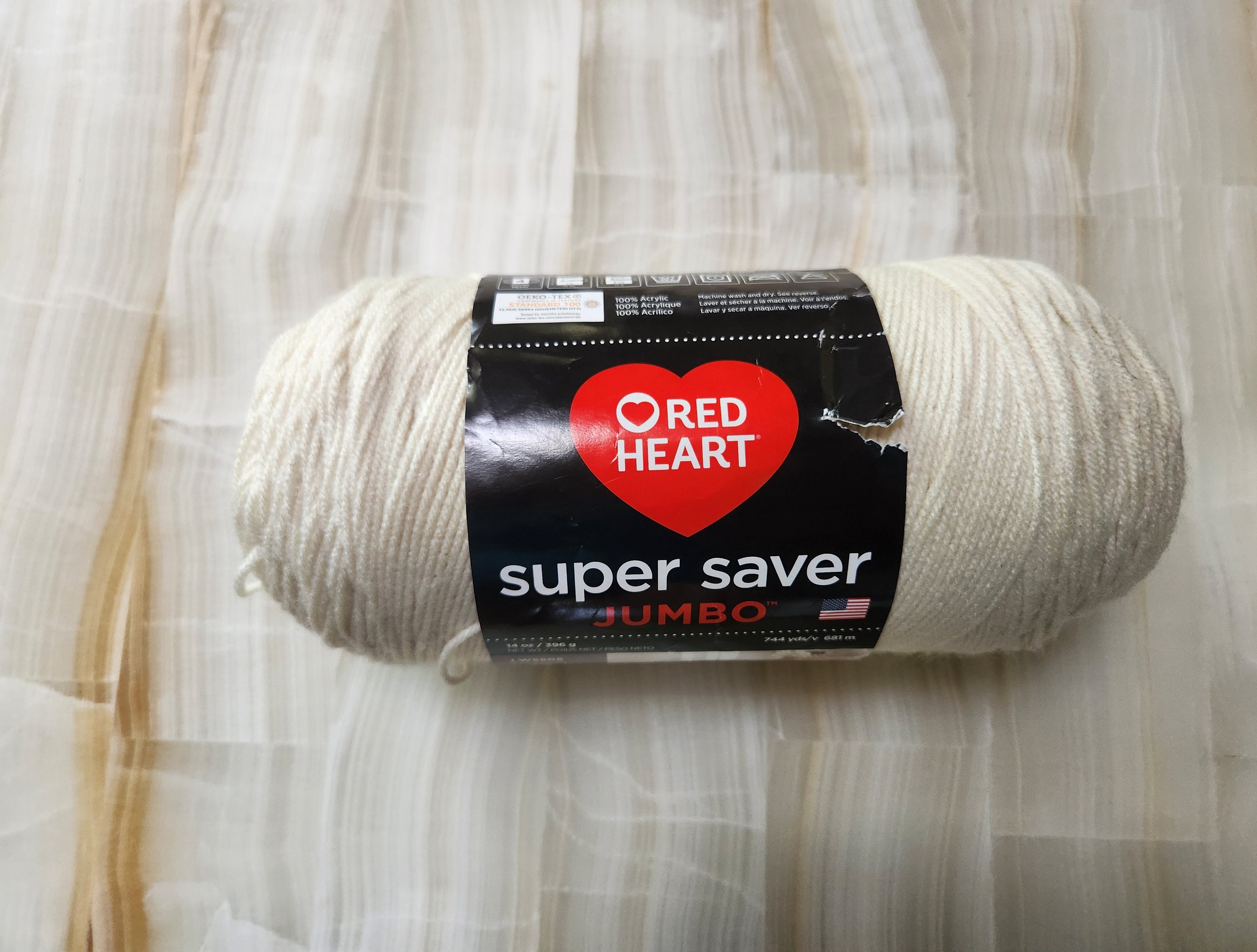Aran Yarn, Cream Colored Yarn, Crochet Yarn, Knitting Yarn, Acrylic