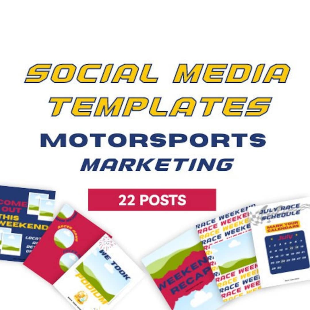 Motorsports Social Media Post Templates Etsy