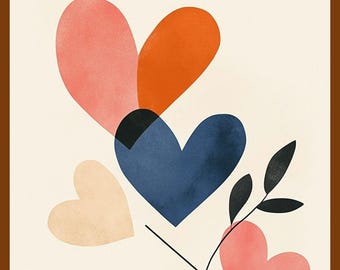 Abstract Heart Valentine's Day Art Print | Romantic Decor (Digital Download)