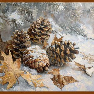 Rustic Pinecone Fall Decor Printable Pinecone Decor Painting Fall Pinecone Art Vintage Autumn Wall Art Autumn Decor Thanksgiving Decor