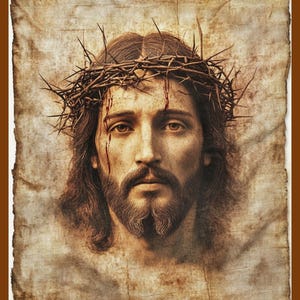 Arte mural religioso cristiano / Rostro de Jesús / Decoración de Jesucristo / Arte mural católico / Pintura de Semana Santa / Arte mural bíblico