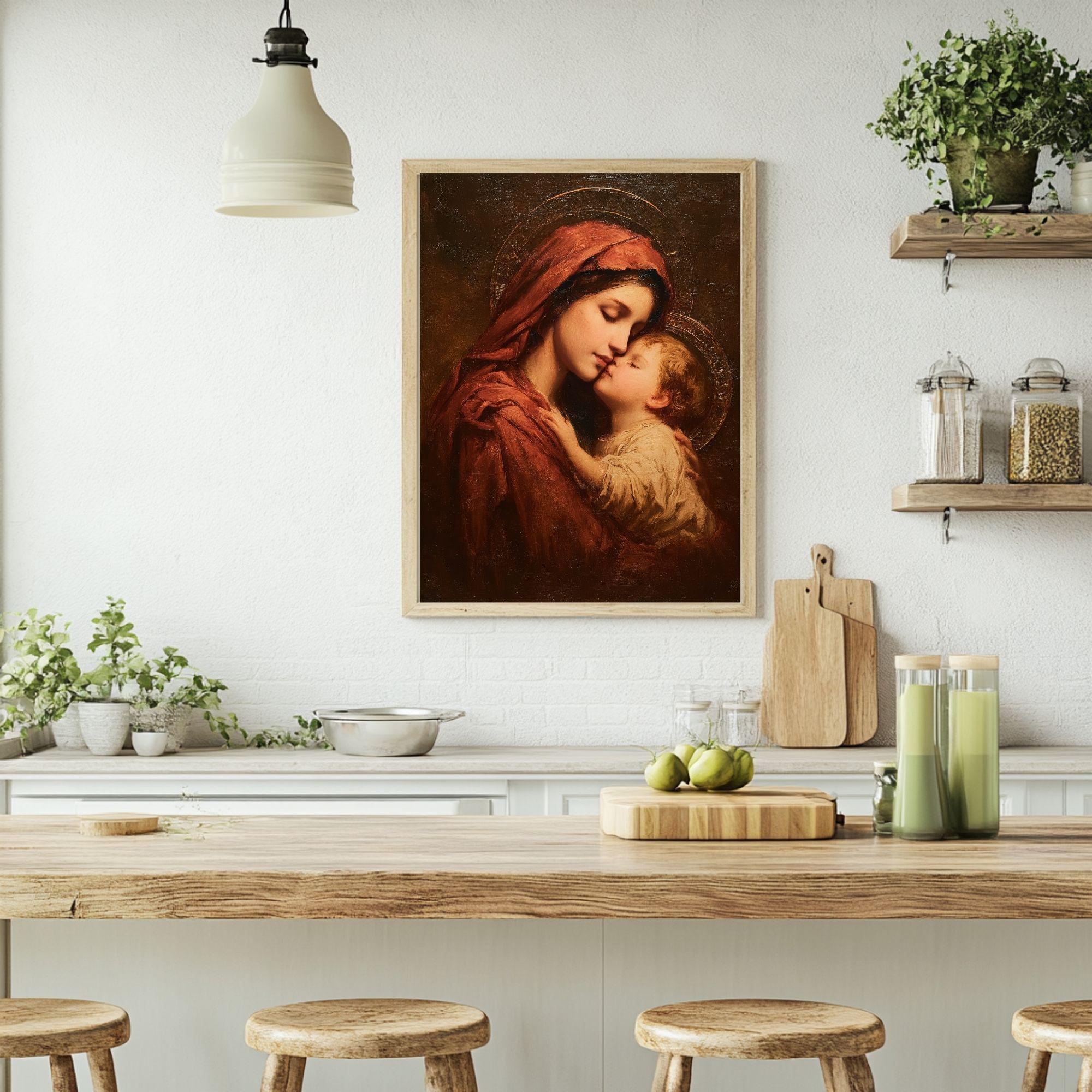 Vintage Madonna and Child Art Print, Sacred Impressionist Painting ...