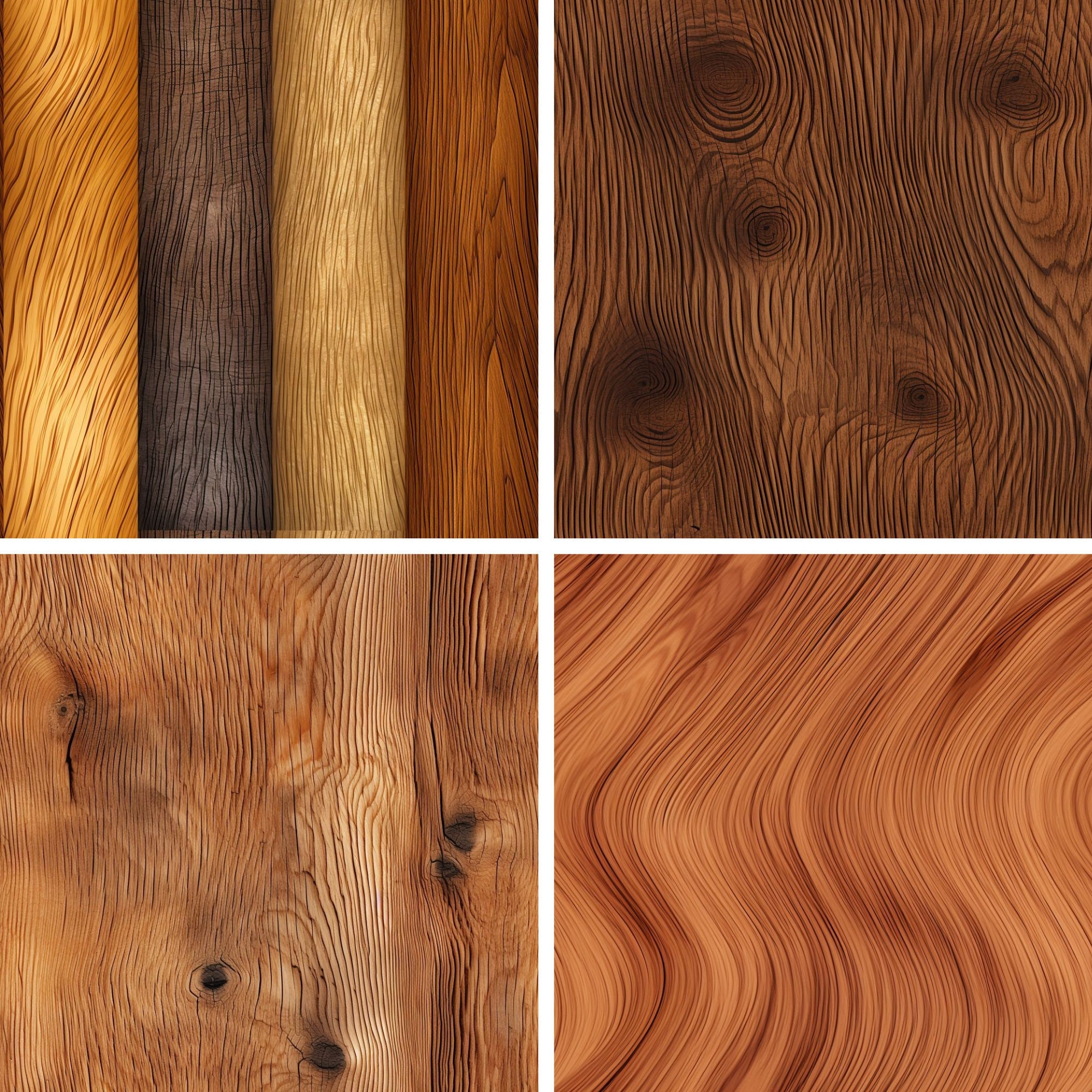 Seamless Wood Grain Textures Digital Paper, Rustic Wood Digital Paper ...